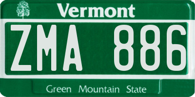 VT license plate ZMA886