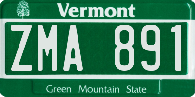 VT license plate ZMA891
