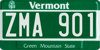 VT license plate ZMA901
