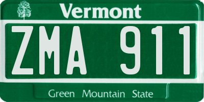 VT license plate ZMA911