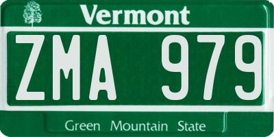 VT license plate ZMA979