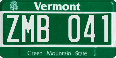 VT license plate ZMB041