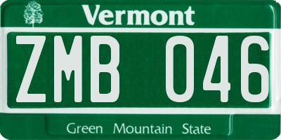 VT license plate ZMB046