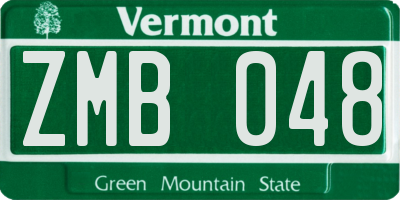 VT license plate ZMB048