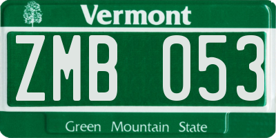 VT license plate ZMB053