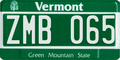 VT license plate ZMB065