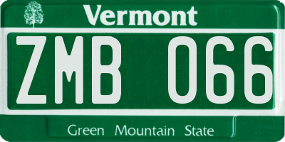 VT license plate ZMB066