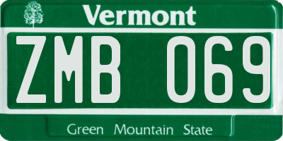 VT license plate ZMB069