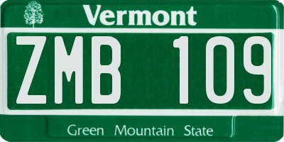 VT license plate ZMB109
