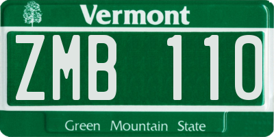 VT license plate ZMB110