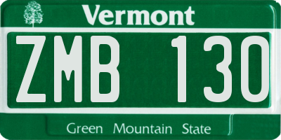 VT license plate ZMB130