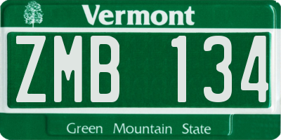 VT license plate ZMB134