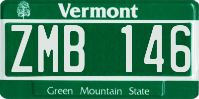 VT license plate ZMB146