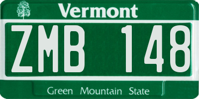 VT license plate ZMB148