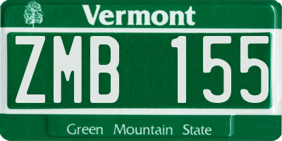 VT license plate ZMB155