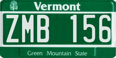 VT license plate ZMB156