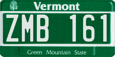 VT license plate ZMB161