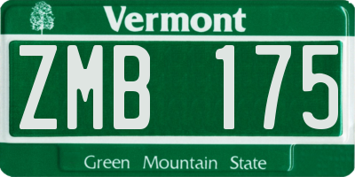 VT license plate ZMB175