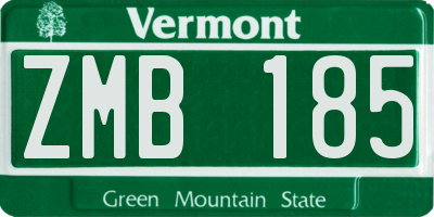 VT license plate ZMB185
