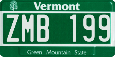 VT license plate ZMB199