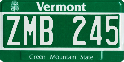 VT license plate ZMB245