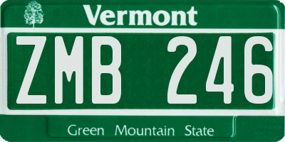 VT license plate ZMB246