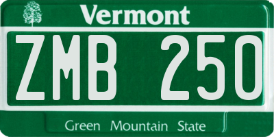 VT license plate ZMB250