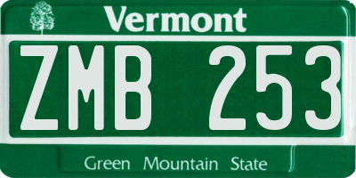 VT license plate ZMB253
