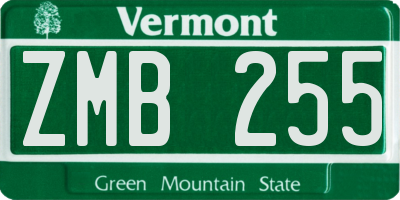 VT license plate ZMB255