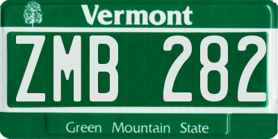 VT license plate ZMB282