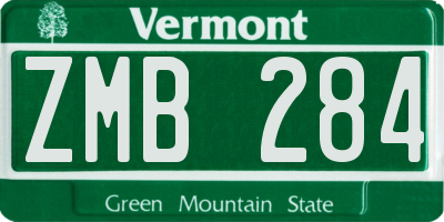 VT license plate ZMB284