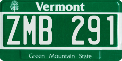 VT license plate ZMB291