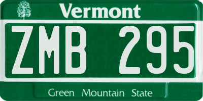 VT license plate ZMB295
