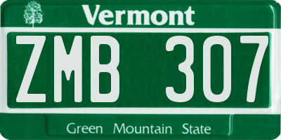VT license plate ZMB307