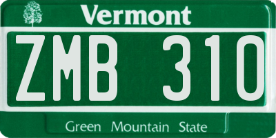 VT license plate ZMB310