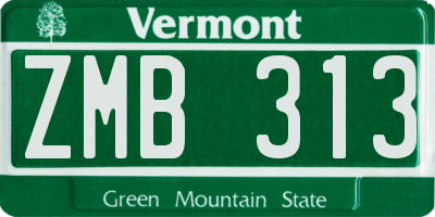 VT license plate ZMB313