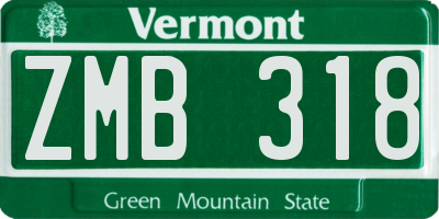 VT license plate ZMB318