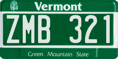 VT license plate ZMB321