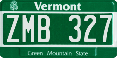 VT license plate ZMB327