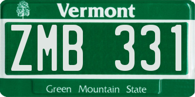 VT license plate ZMB331