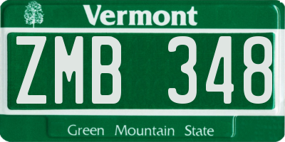 VT license plate ZMB348