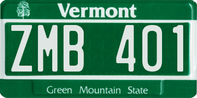 VT license plate ZMB401