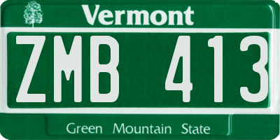 VT license plate ZMB413
