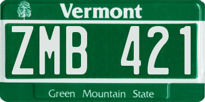 VT license plate ZMB421
