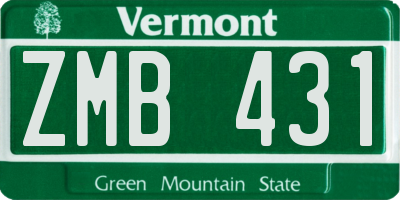 VT license plate ZMB431