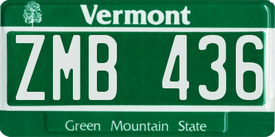 VT license plate ZMB436