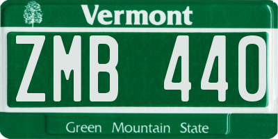 VT license plate ZMB440