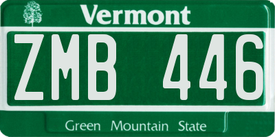 VT license plate ZMB446