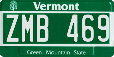 VT license plate ZMB469