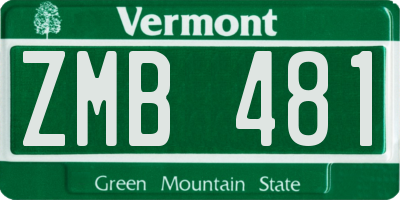 VT license plate ZMB481